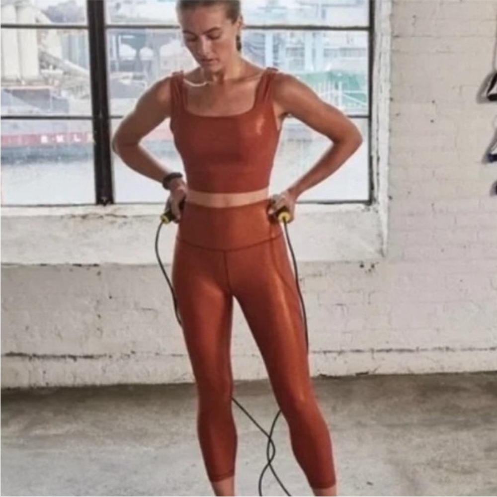 Calia Precious Energized Metal Shine Bra and Legging Set